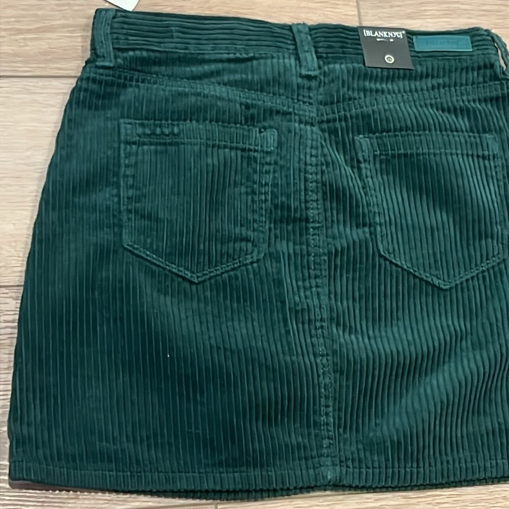 NWT Blank NYC Nordstrom Dark Emerald Green Corduroy Mini Skirt Waist 26 - Picture 10 of 11